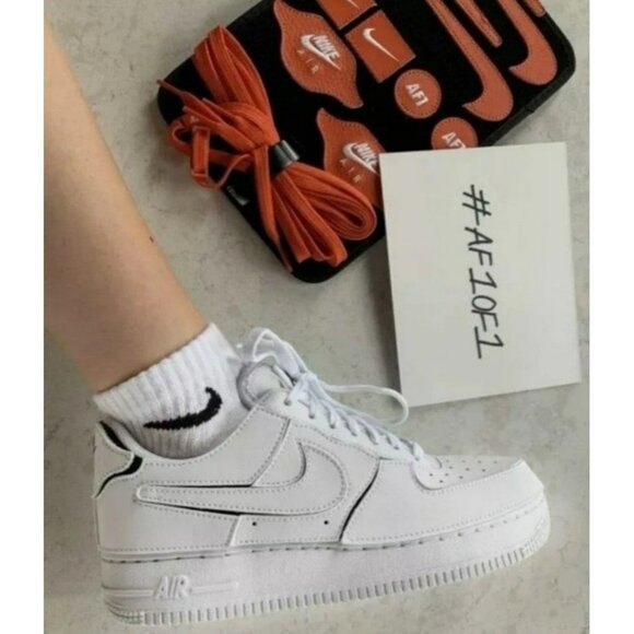 SIZE 6 WOMEN'S NIKE AF1/1 WHITE ORANGE / BLACK CZ5093-100 - Picture 1 of 11